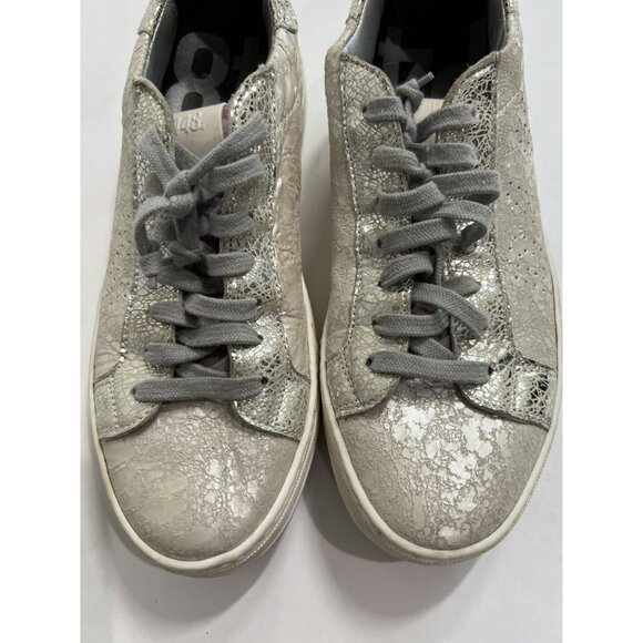 P448 Thea Platform Sneakers in Silver - Picture 3 of 9